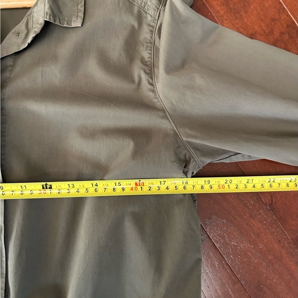 $273 VELVET BY GRAHAM & SPENCER Taylor Jumpsuit Long Sleeve Green Large Cotton - Picture 9 of 12